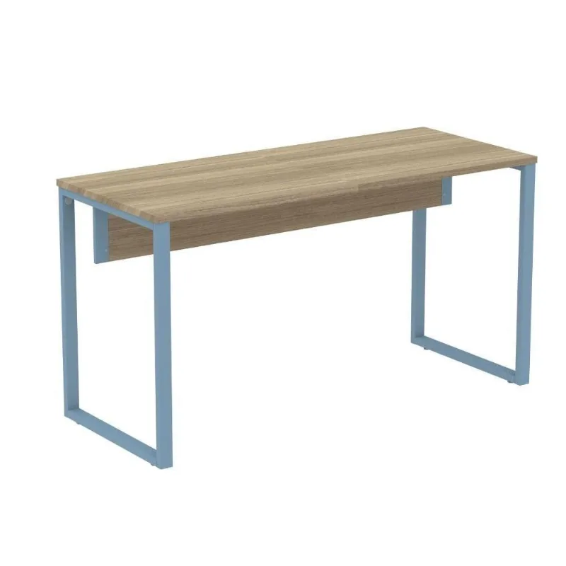 Mesa Escritório P25 Tub Pandin 150 Cm (larg) Tampo Mdp Noce Naturalle Pé Aço Tubular Preto