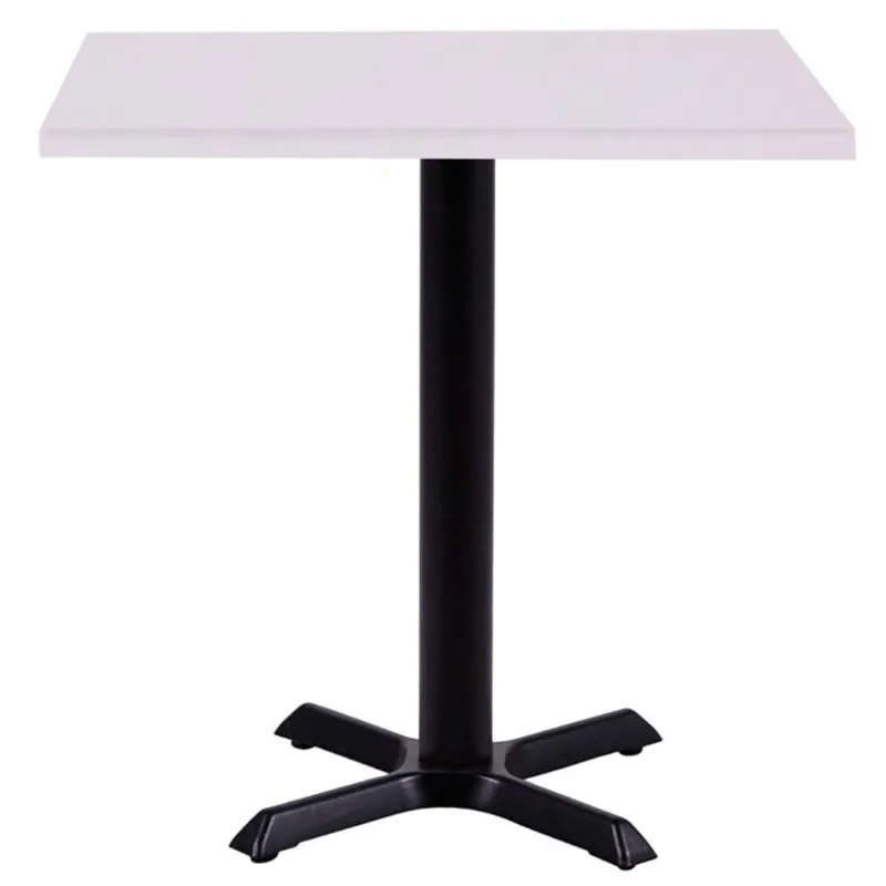 Mesa ômega Ferro Preto 74 Cm (alt) Base Em X Tampo Mdp Quadrado 70 Cm (larg) X 2,50 Cm (alt) Branco