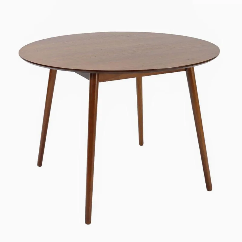 Mesa de Jantar Finy 4 Lugares Redonda Tampo MDF 100CM Marrom - OUTRAS - Agro