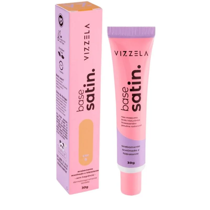 Base Líquida Satin Vizzela 30g Cor 08 - Vizzela