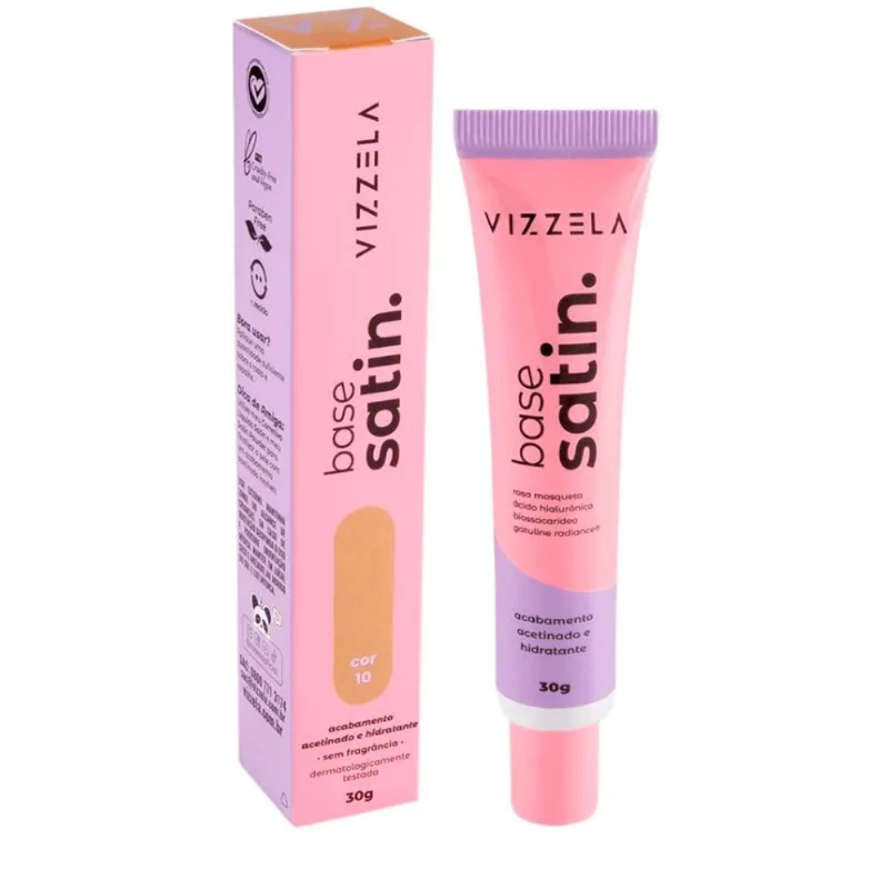 Base Líquida Satin Vizzela 30g Cor 10 - Vizzela