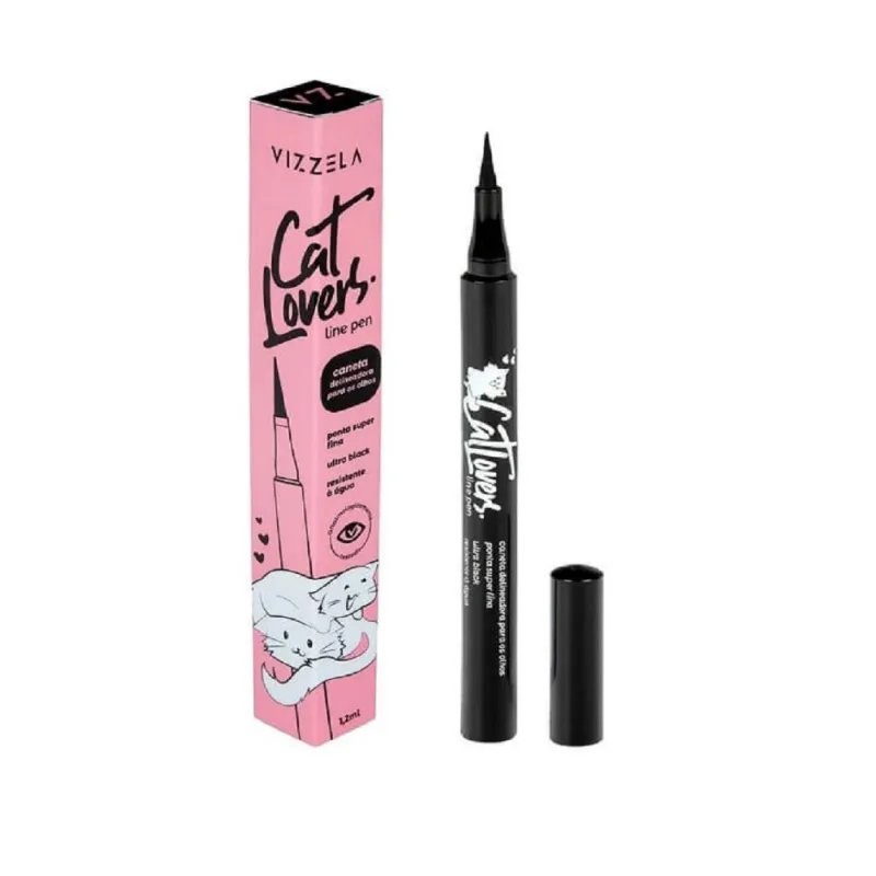 Caneta Delineadora Preto Cat Lovers Vizzela - 1,2ml - Vizzela