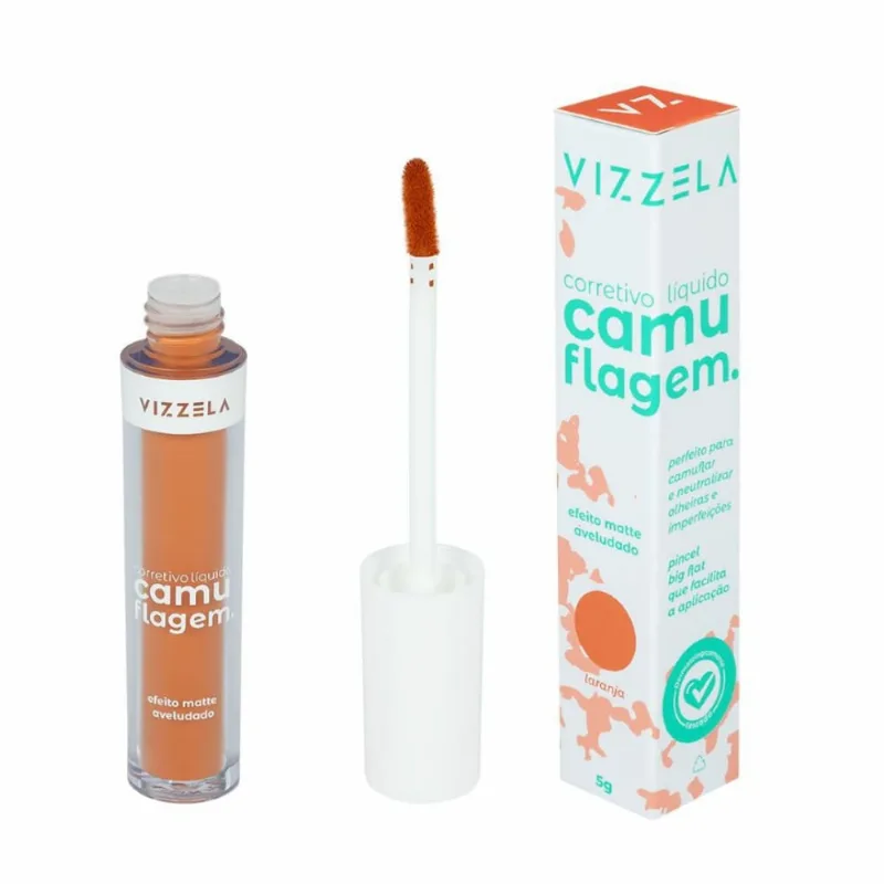 Corretivo Líquido Vizzela Camuflagem Laranja 5g - Vizzela