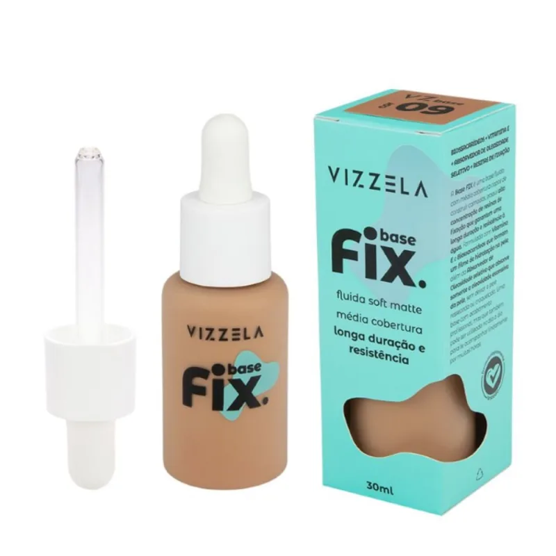 Base Líquida Vizzela Fix Cor 09 30ml - VIZZELA