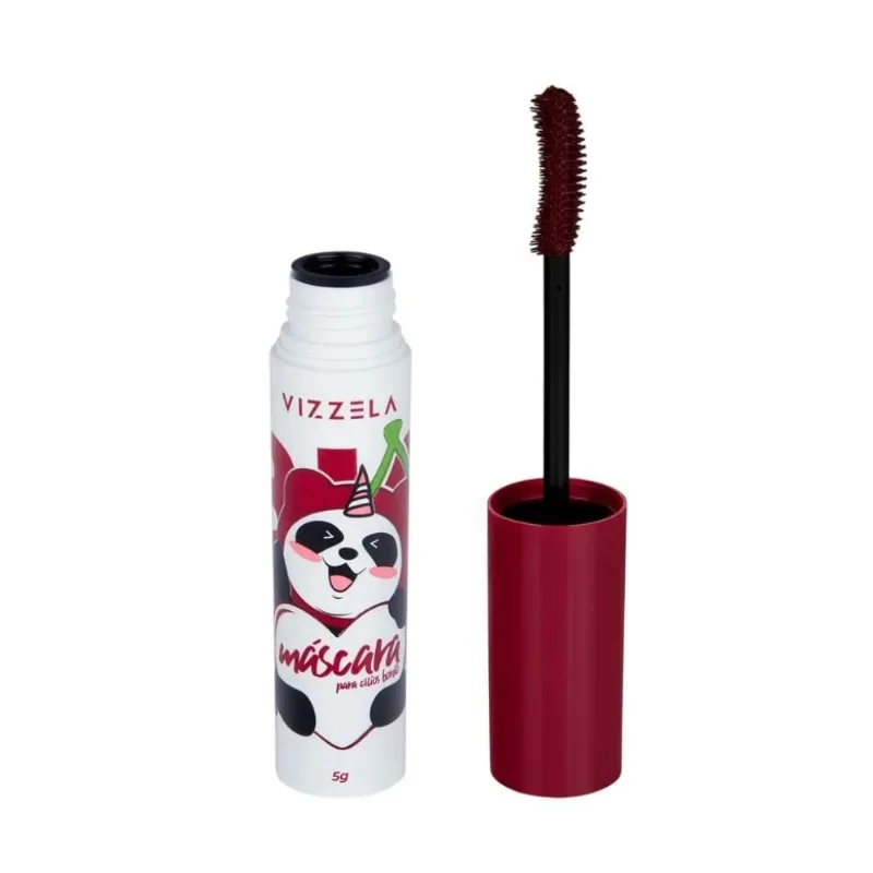 Máscara De Cílios Big No Panda Cherry Bordô Vizzela - 5g - Vizzela