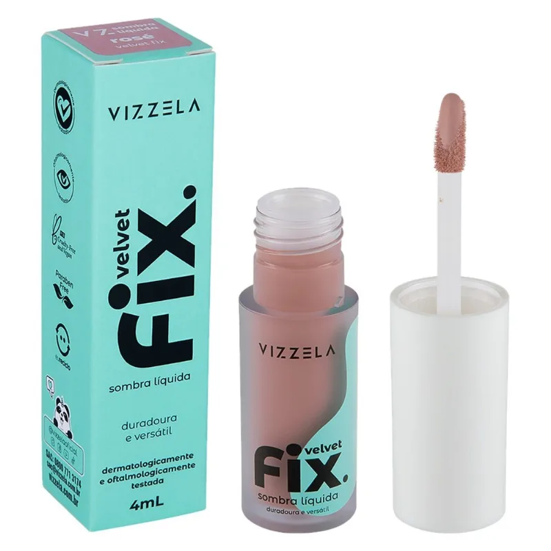 Sombra Líquida Vizzela Velvet Rosé 4ml - Vizzela
