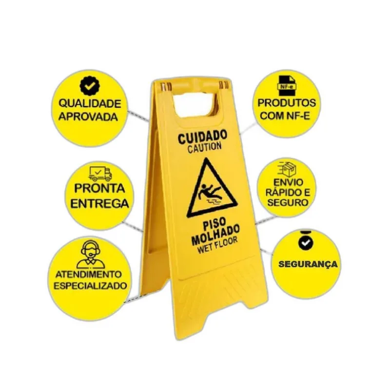 Placa Sinalizadora Piso Molhado Sinalização E Advertência