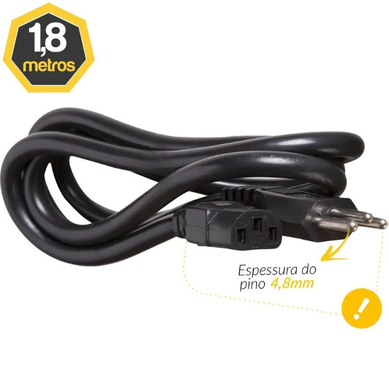 Kit 10 Cabo De Força Novo Padrão 20a 1,80 Metros