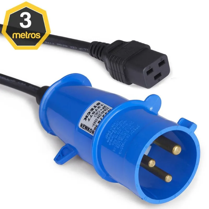 Cabo De Força C19 Para Plug Steck 2p+t 32a 3x2,50mm 3 Metros