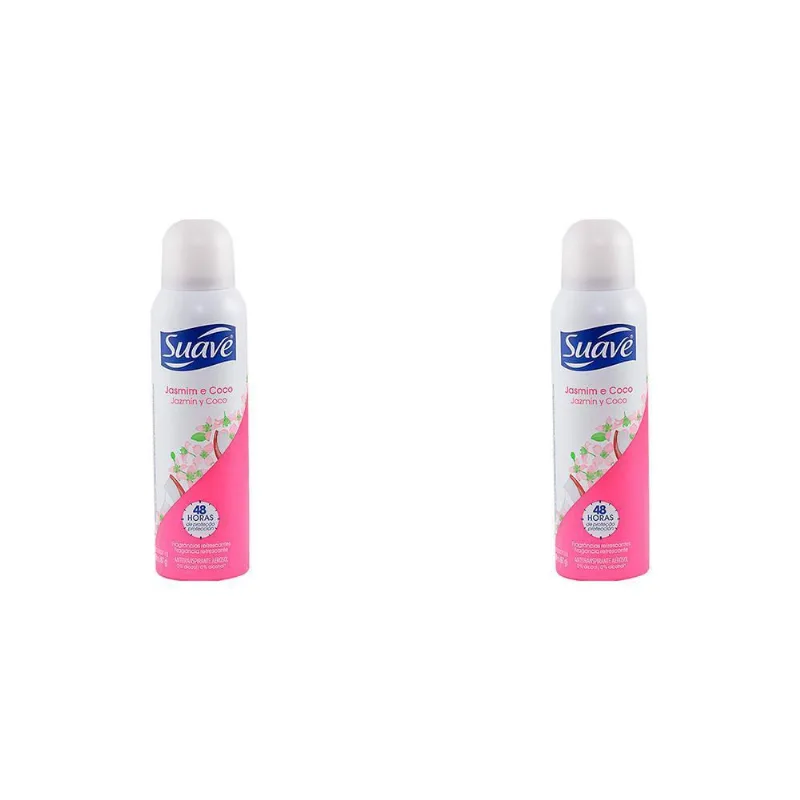 Kit Com 2 Desodorante Aerosol Suave Jasmim E Coco 48H 150Ml