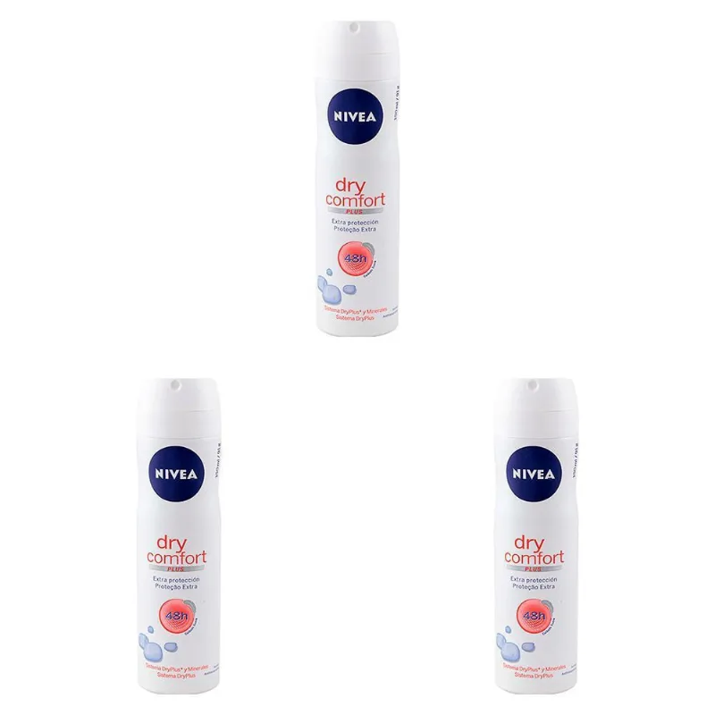 Kit Com 3 Desodorante Aerosol Nivea Dry Comfort 48H 150Ml