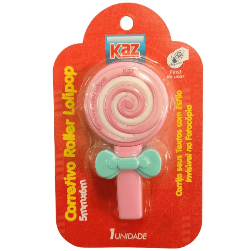 Corretivo roller lolipop - 5MMX6M - rosa - KZ827AM - kaz