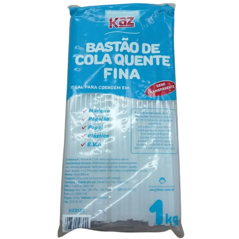Refil Bastão de Cola Quente FINA Pacote 1 Kg - KAZ - KAZ