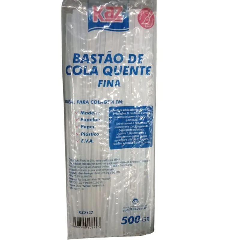Refil Bastão de Cola Quente FINA  Pacote 500g - KAZ - KAZ