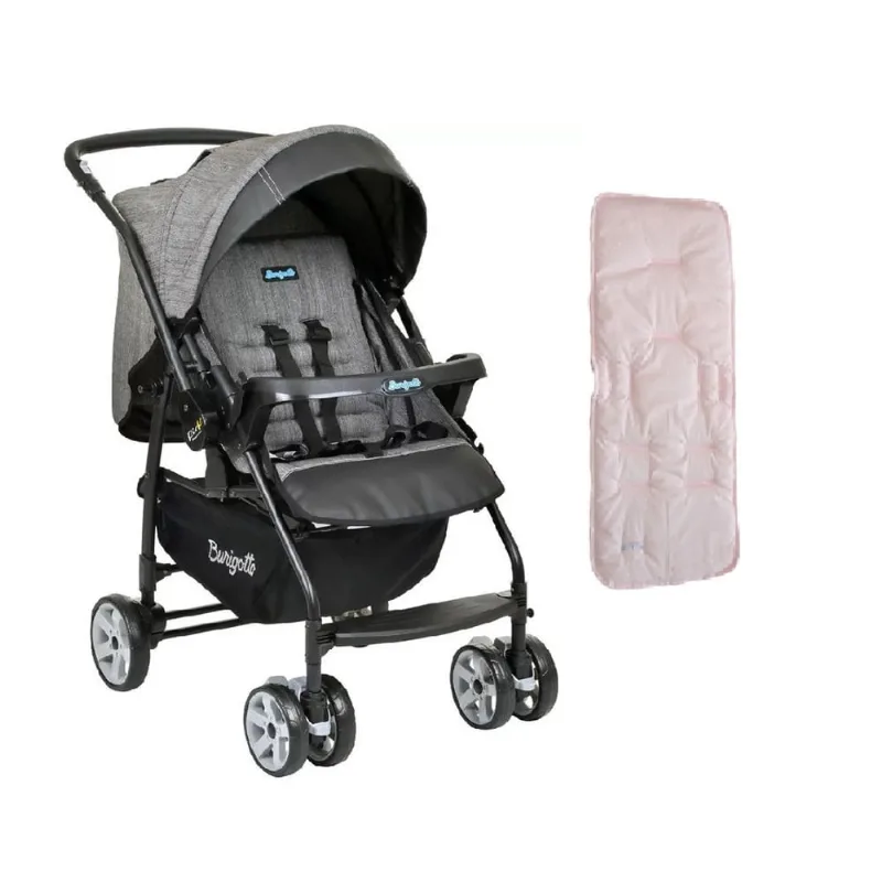 Carrinho De Bebê Burigotto Rio K pr Com Capa Estrela Rosa