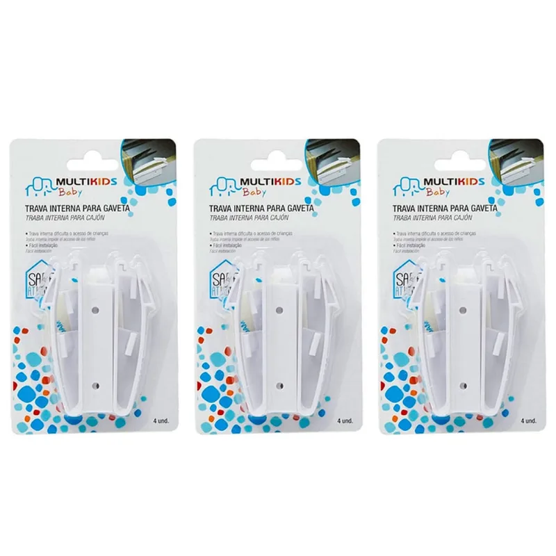 Trava Interna De Gaveta 12 Unidades - Multikids Baby