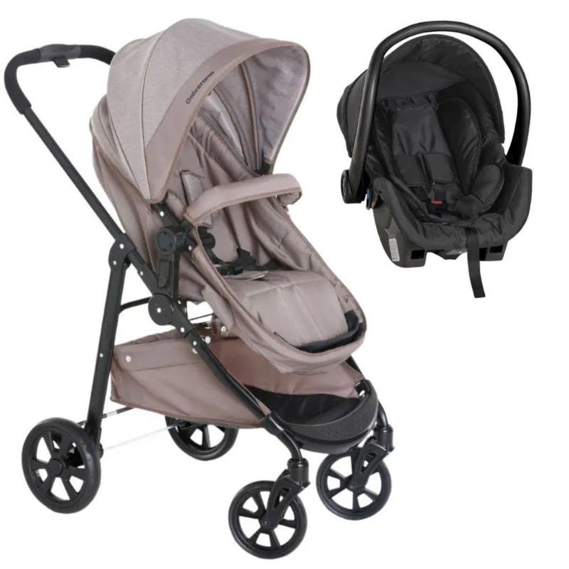 Conjunto Carrinho Olympus Chocolate com Bebê Conforto