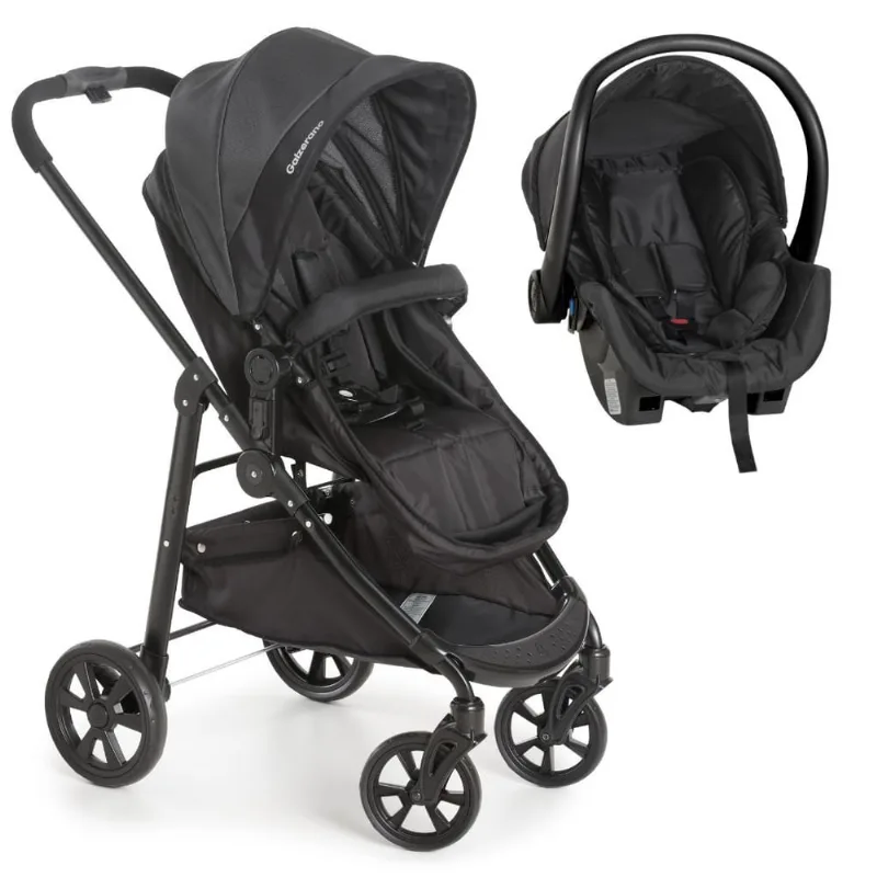 Conjunto Carrinho Olympus New Black com Bebê Conforto