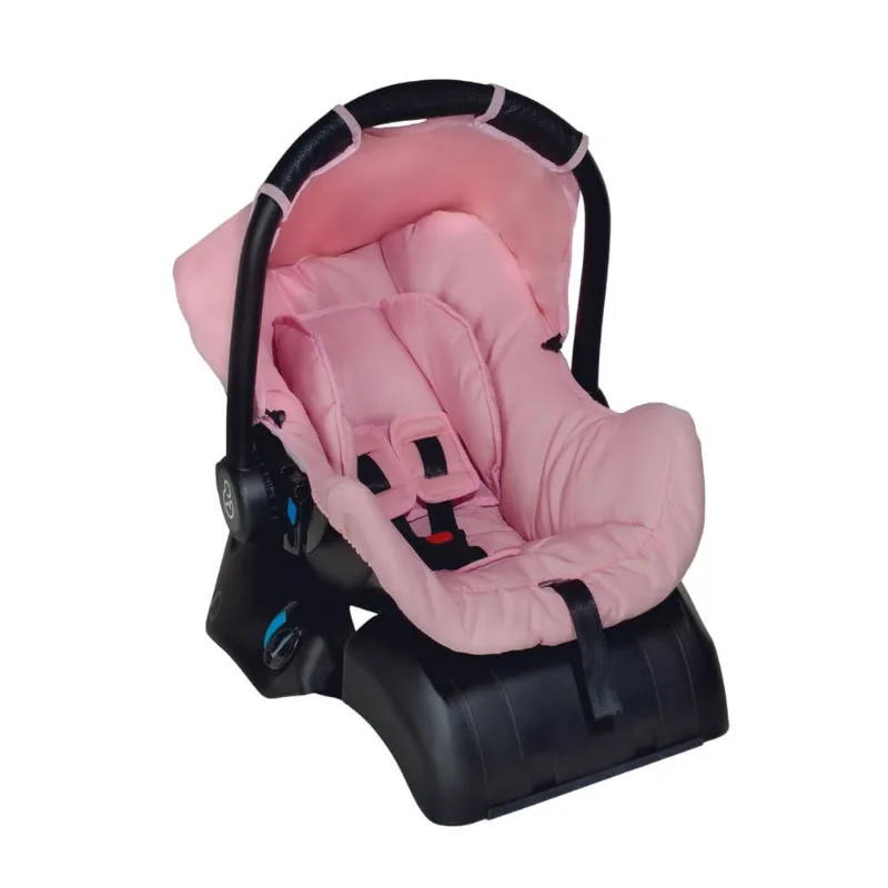 Conjunto Bebê Conforto Grid Rosa com Base - Galzerano
