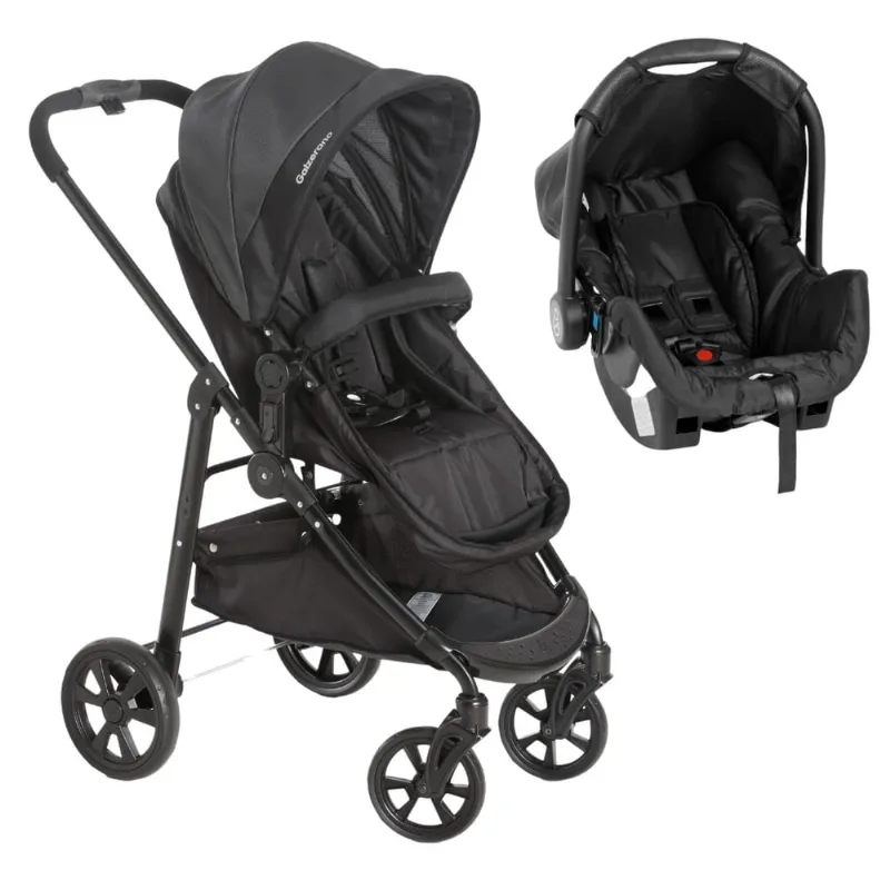 Carrinho Olympus New Black com Bebê Conforto - Galzerano