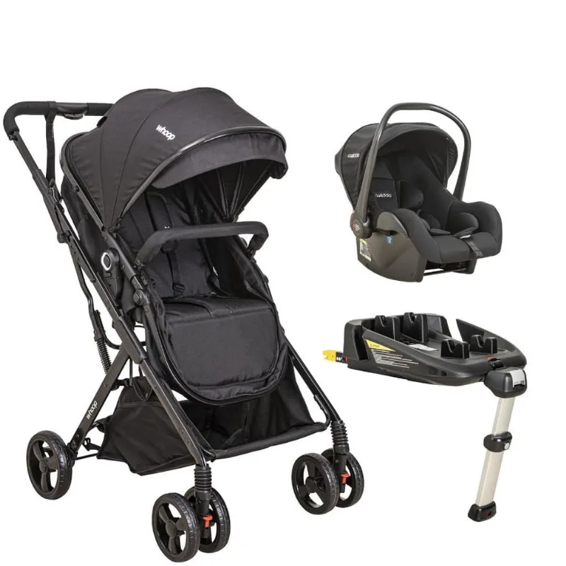 Carrinho Travel System Vox Preto com Base Isofix - Kiddo