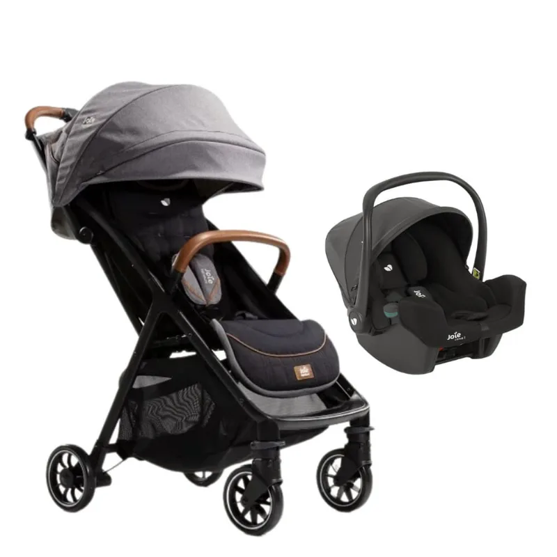 Carrinho Parcel Preto Carbon e Bebê Conforto I-Snug - Joie
