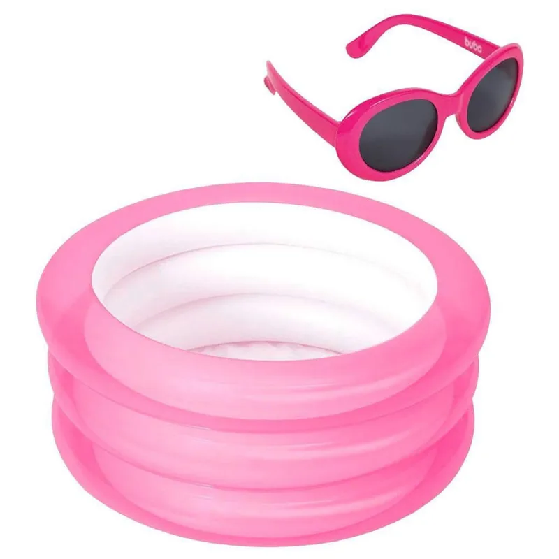 Banheira Piscina Inflável 80L Com Óculos Rosa