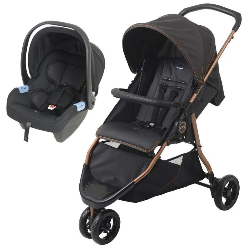 Carrinho De Bebê Cr3 Gray Cobre E Bebê Conforto - Burigotto
