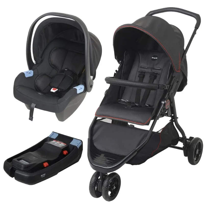Carrinho de Bebê CR3 com Bebê Conforto e Base - Burigotto