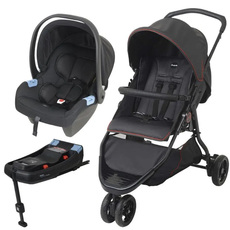 Carrinho De Bebê Cr3 E Bebê Conforto Base Isofix - Burigotto