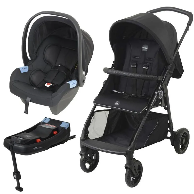 Carrinho De Bebê Lui Grafite Com Bebê Conforto Base Isofix
