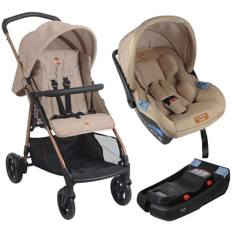 Carrinho de Bebê Lui Mon Amour Bebê Conforto e Base