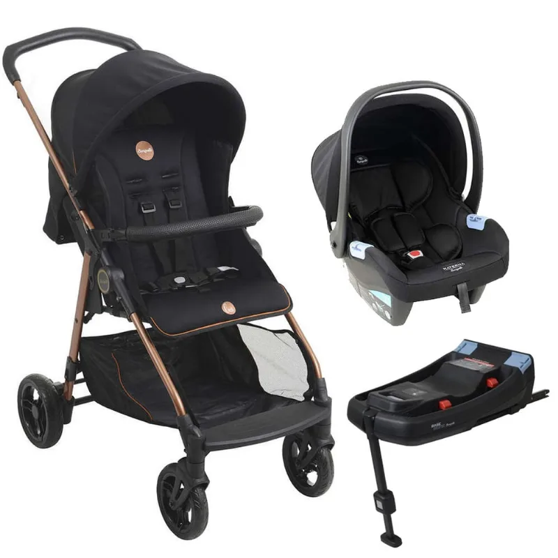 Conjunto Travel System Lui Preto Cobre e Base Isofix