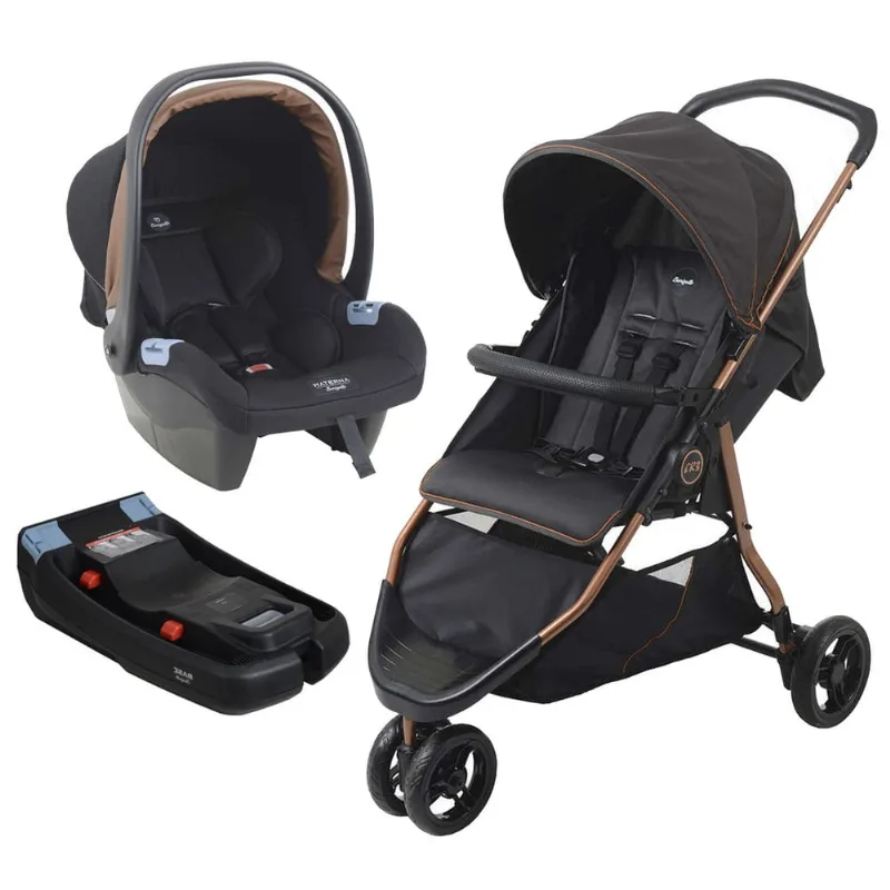 Carrinho de Bebê CR3 Gray Cobre com Bebê Conforto e Base