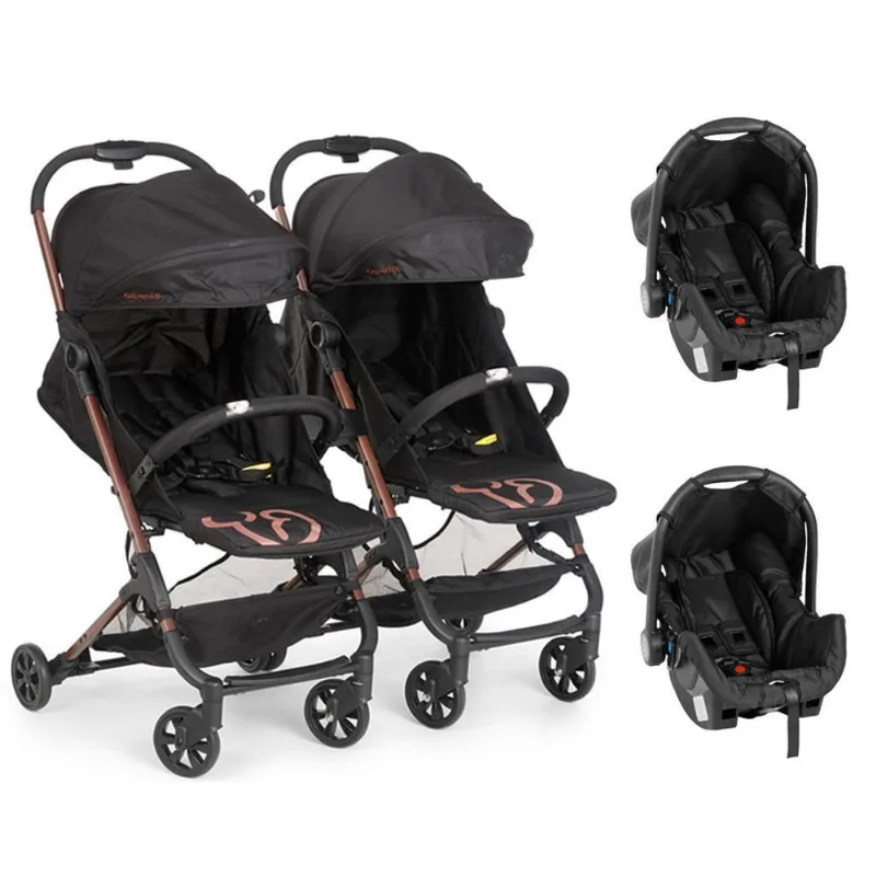 Carrinho Duolee Para Gêmeos E 2 Bebê Conforto Grid
