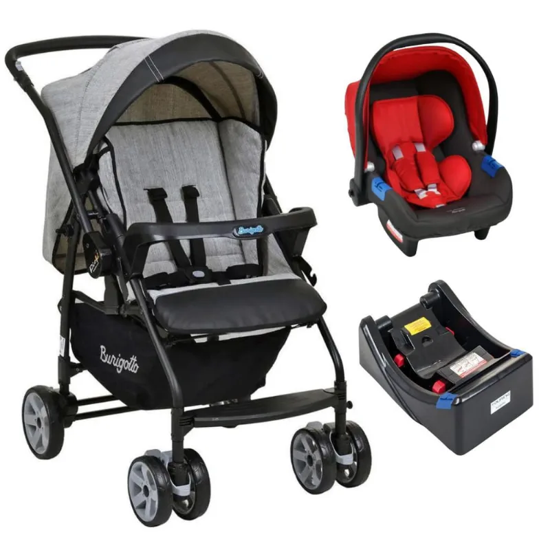 Carrinho De Bebê Passeio Rio K Bebê Conforto e Base