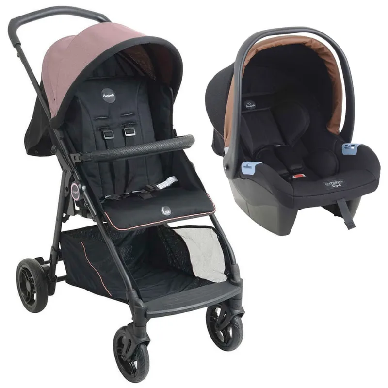 Carrinho de Bebê Lui Rose e Bebê Conforto Materna
