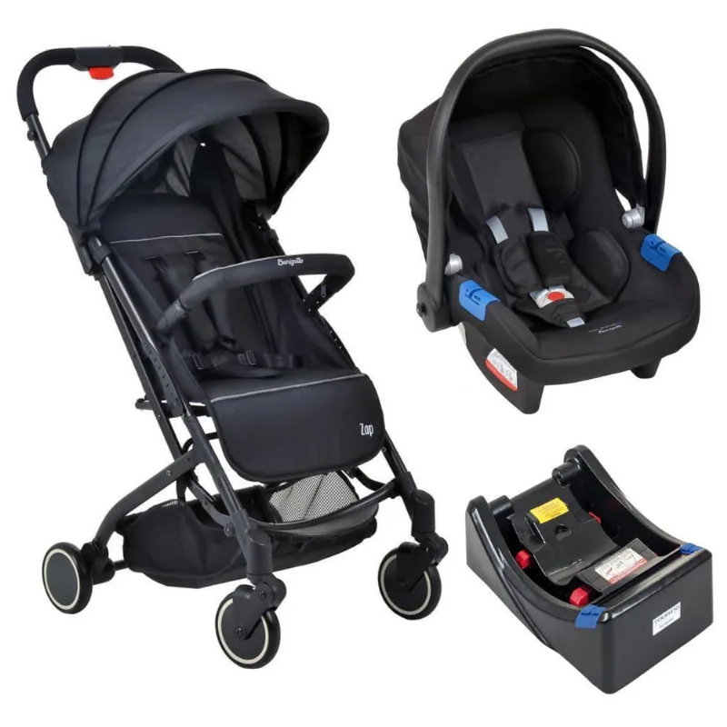 Carrinho Zap Black Bebê Conforto E Base - Burigotto