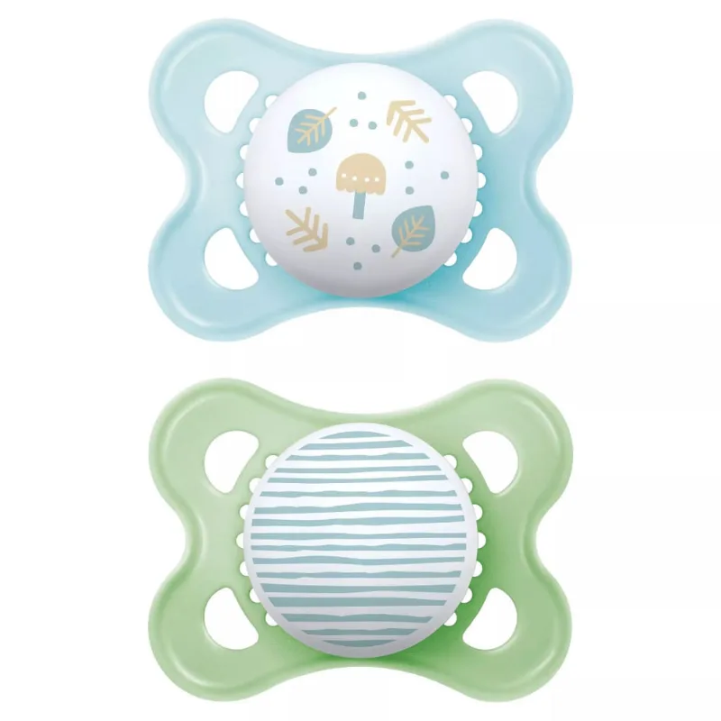Chupeta Azul e Verde (0-6 m) Embalagem Dupla - mam