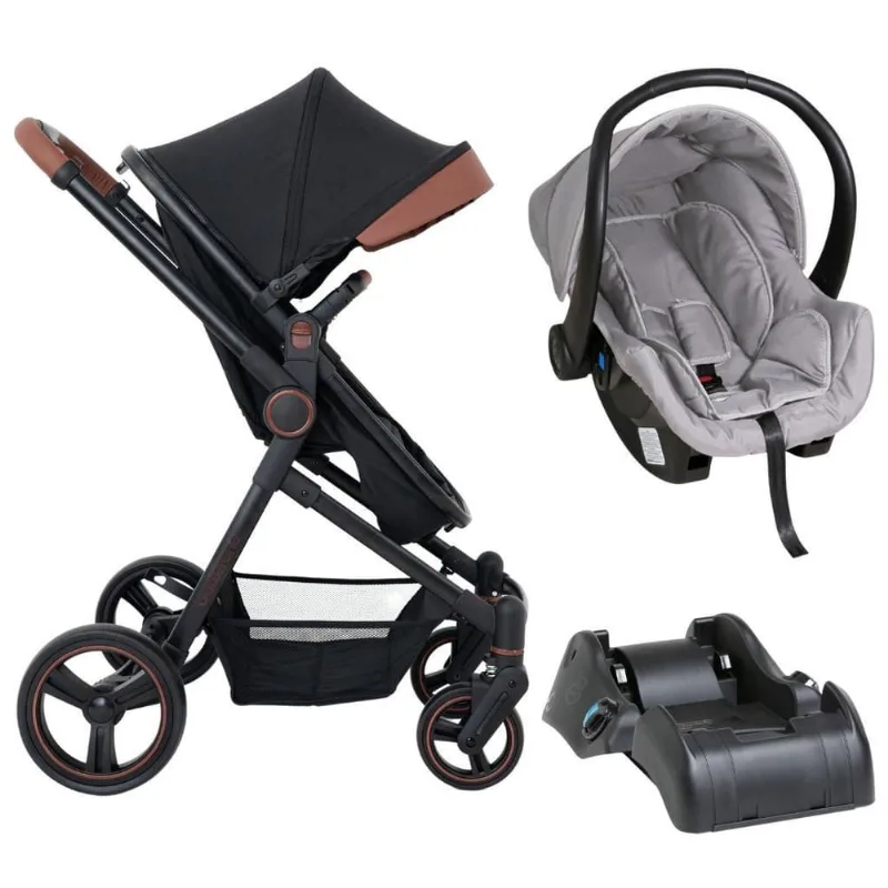 Carrinho De Bebê Galzerano Ivy Preto Bebê Conforto E Base