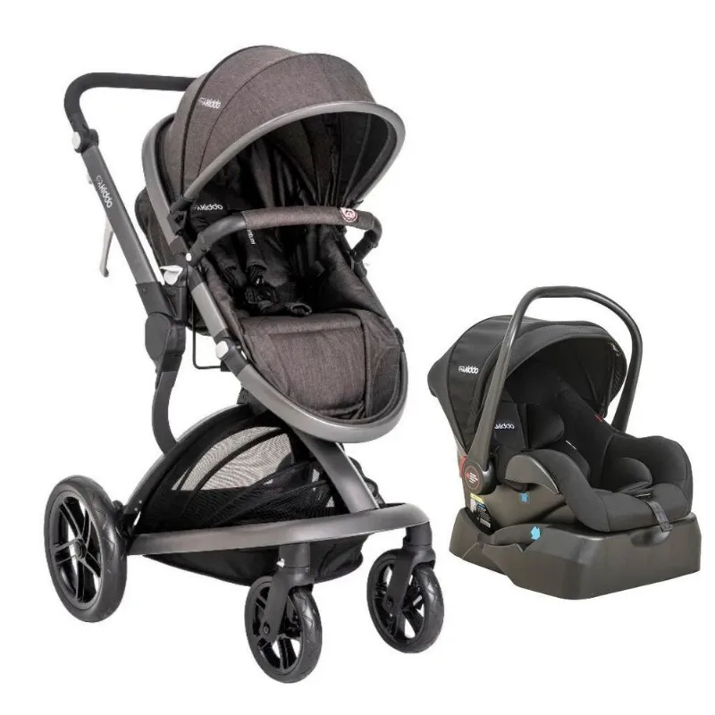 Kit Carrinho De Bebê Kiddo Quantum Com Bebê Conforto E Base