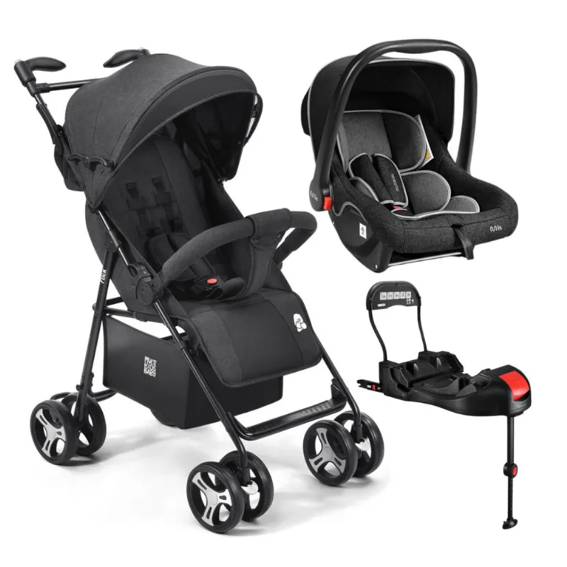 Carrinho de Bebê Flick com Bebê Conforto e Base isofix