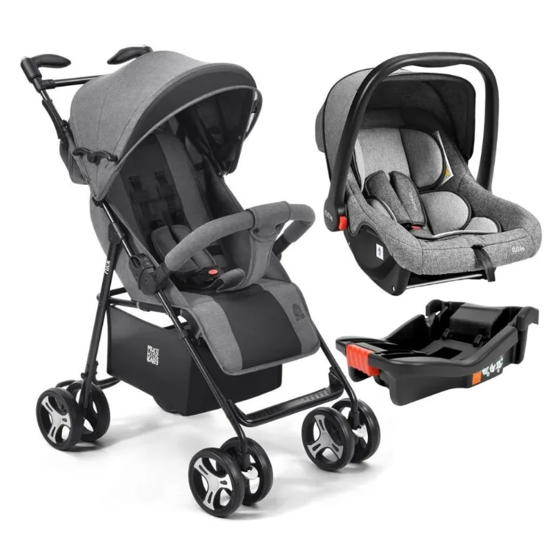 Carrinho De Bebê Multikids Flick Com Bebê Conforto E Base