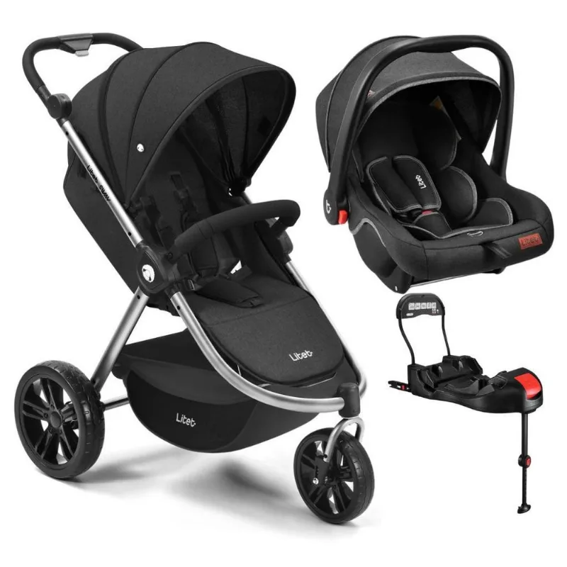 Carrinho De Bebê Jogger Sway Preto Bebê Conforto Base Isofix