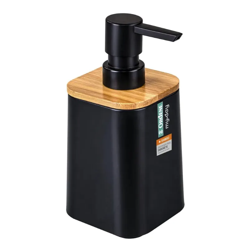 Dispenser Para Sabonete Plástico Preto Or94000 Ordene - Ordene