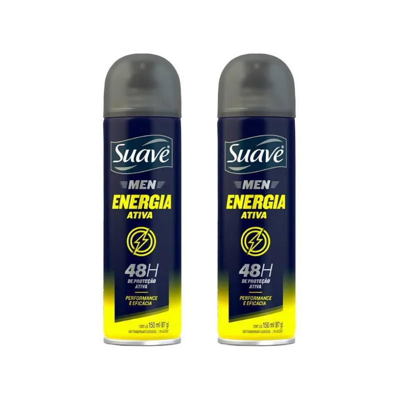 Kit Com 2 Desodorante Suave Men Aerosol Energia 48H 150Ml