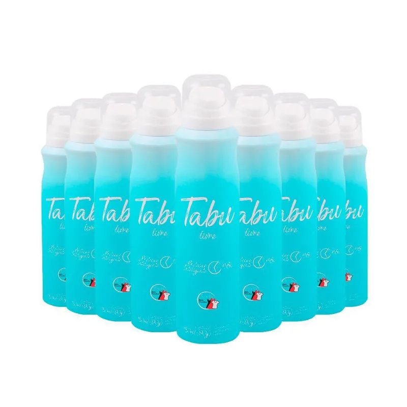 Kit Com 9 Desodorante Aerosol Tabu Livre Feminino 48H 150Ml