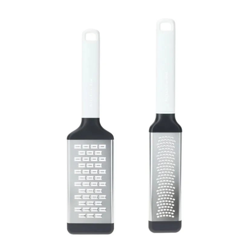 Jogo de Raladores Coleção Clássica Fino e Grosso para Queijo Aço Inoxidável Cabo Ergonômico Cozinha - kitchenaid