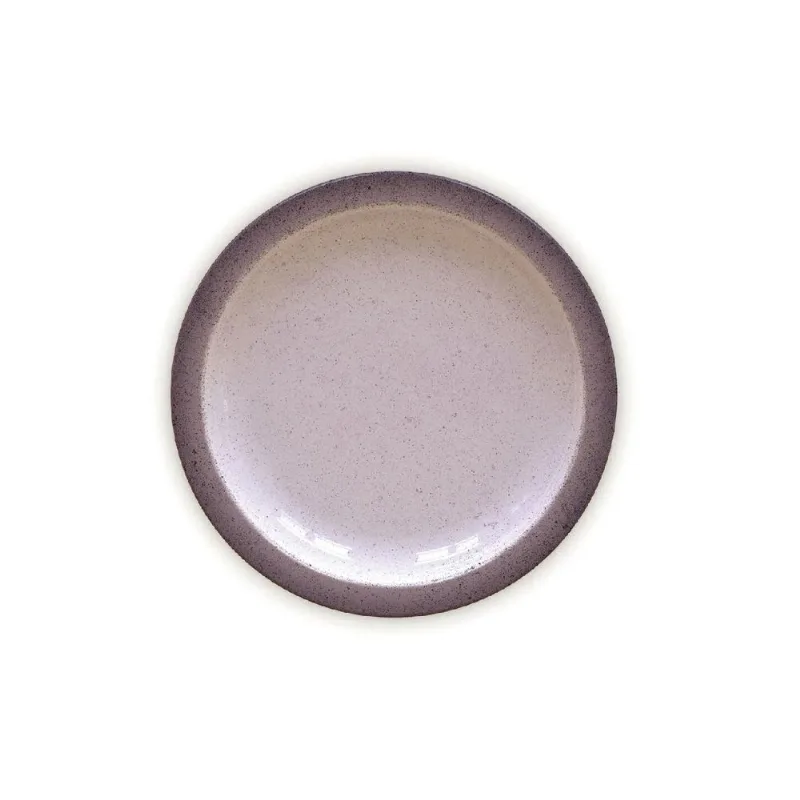 PRATO RASO 28CM RUSTICO CINZA