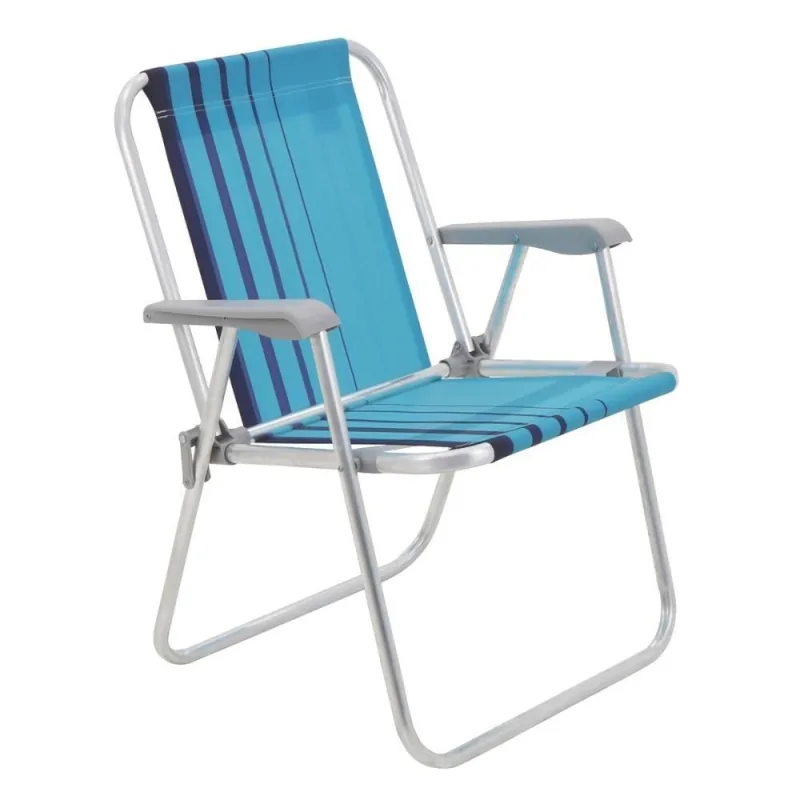 Cadeira De Praia Camping Alumínio Samoa Cores Tramontina Cor:azul Azul - Tramontina - Agro